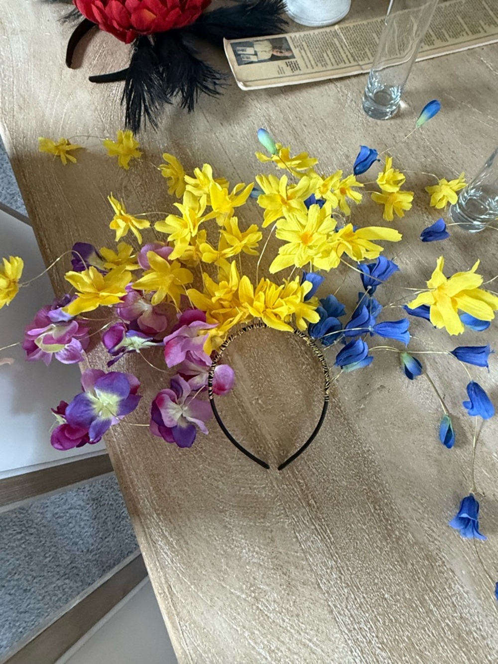 Large Multi Color Floral Kentucky Derby Hat Fascinator NWOT